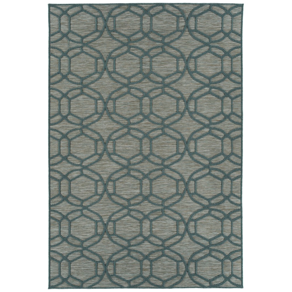 Kaleen Cove Collection COV05-91 Teal Area Rug 5'3" x 7'6"