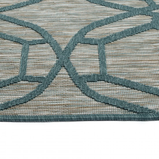 Kaleen Cove Collection COV05-91 Teal Area Rug 5'3" x 7'6"