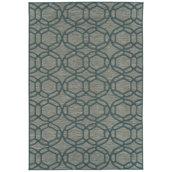 Kaleen Cove Collection COV05-91 Teal Area Rug 7'10" x 10'