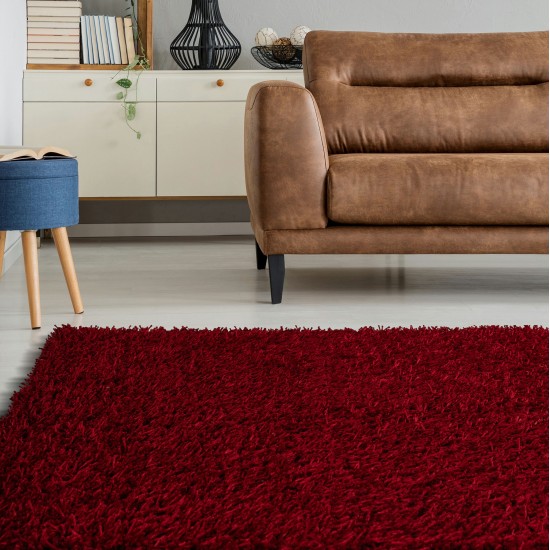 Kaleen Curtsi Collection Dark Red Area Rug 5' x 7'