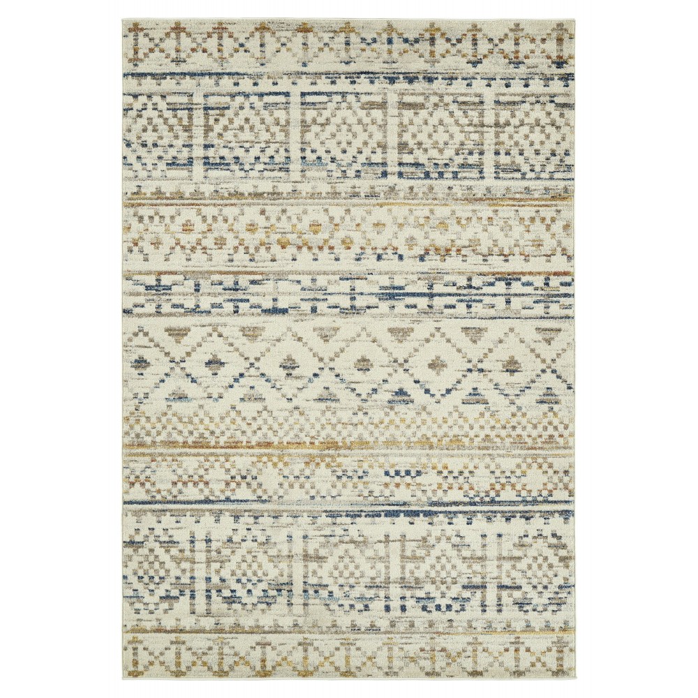 Kaleen Dasha Collection Ivory Red Area Rug 5'5" x 7'9"