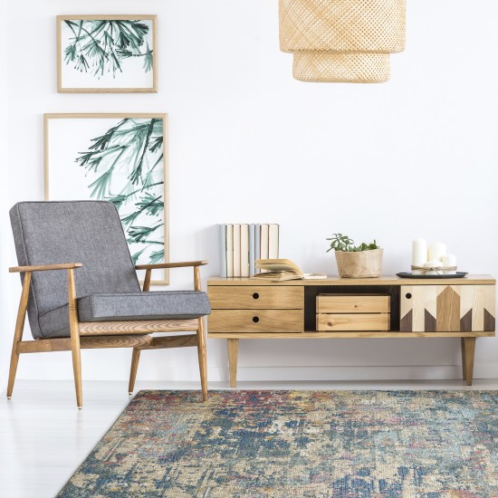 Kaleen Dasha Collection DSH02-17 Blue Area Rug 3'11" x 5'7"