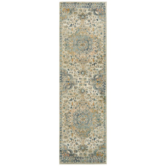 Kaleen Ania Collection Orange Robbin'sEggs Area Rug 5'3" x 7'