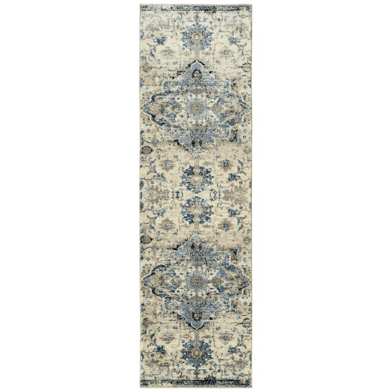 Kaleen Ania Collection Light Blue Runner 2'3" x 8'