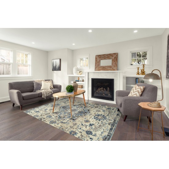 Kaleen Ania Collection Light Blue Area Rug 7'10" x 10'