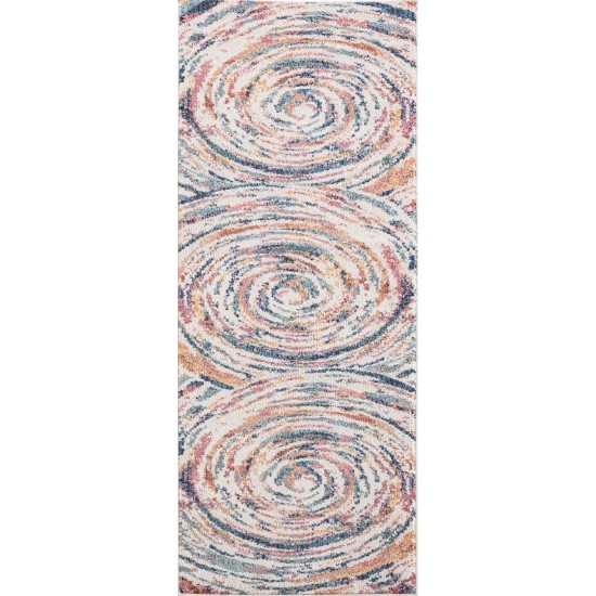 Kaleen Dasha Collection Multi Ivory Runner 2' x 7'6"