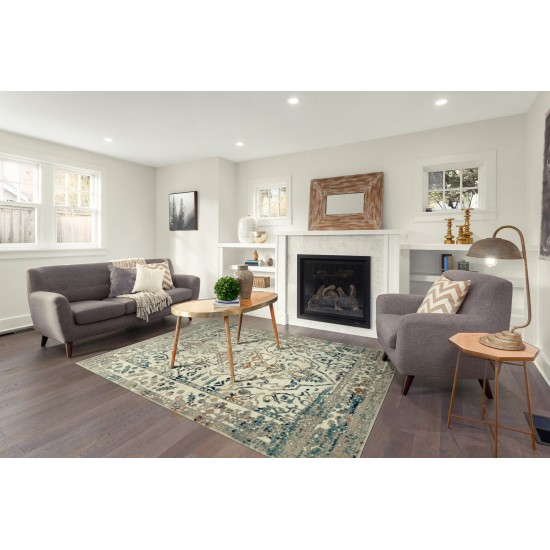 Kaleen Ania Collection Cream Orange Runner 2'3" x 8'