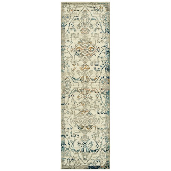 Kaleen Ania Collection Cream Orange Runner 2'3" x 8'