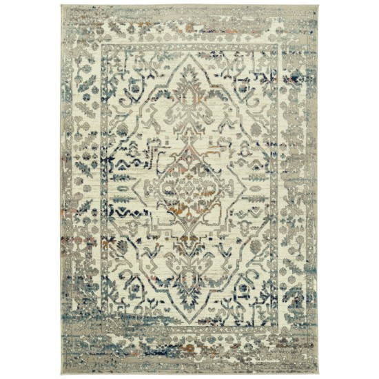 Kaleen Ania Collection Cream Orange Area Rug 5'3" x 7'