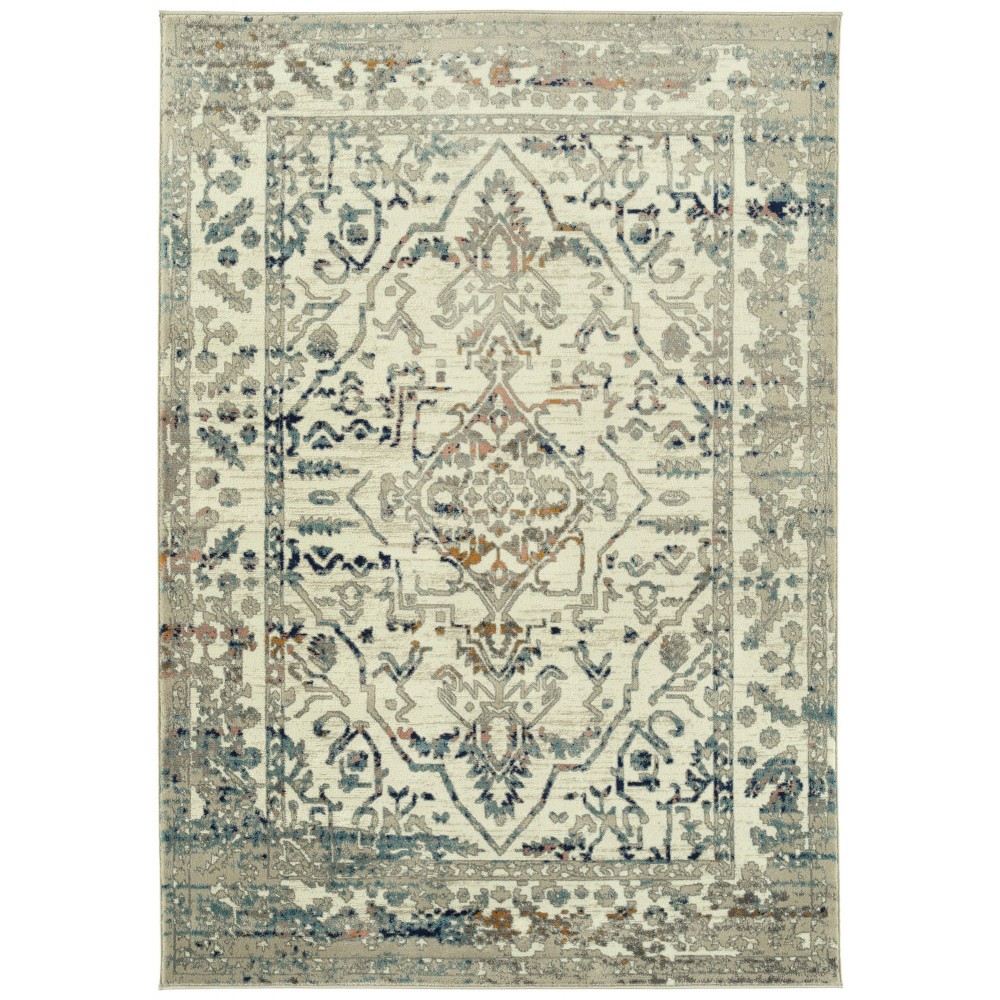 Kaleen Ania Collection Cream Orange Area Rug 7'10" x 10'