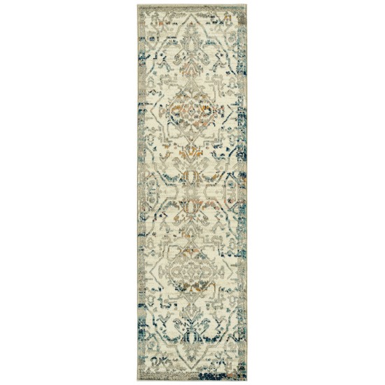 Kaleen Ania Collection Cream Orange Area Rug 7'10" x 10'