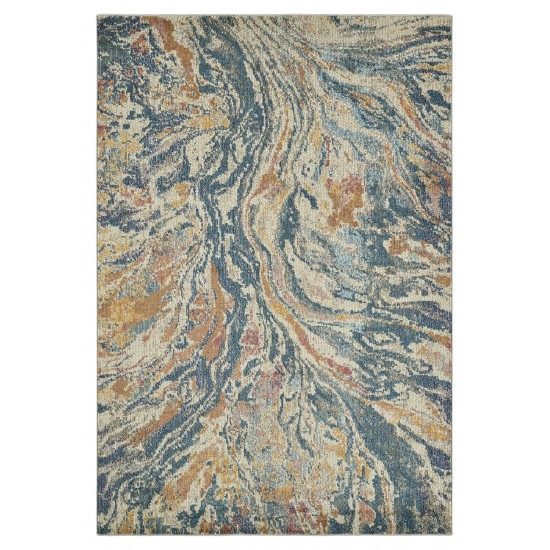 Kaleen Dasha Collection Multi Blue Area Rug 3'11" x 5'7"