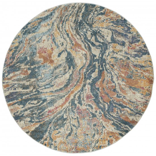 Kaleen Dasha Collection Multi Blue Area Rug 7'9" x 10'