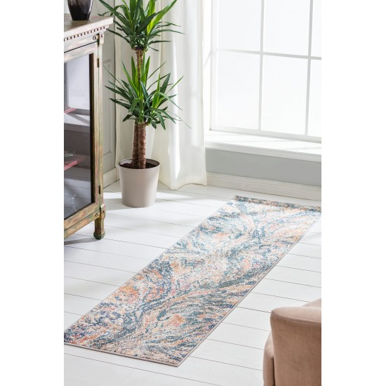 Kaleen Dasha Collection Multi Blue Area Rug 7'9" x 10'