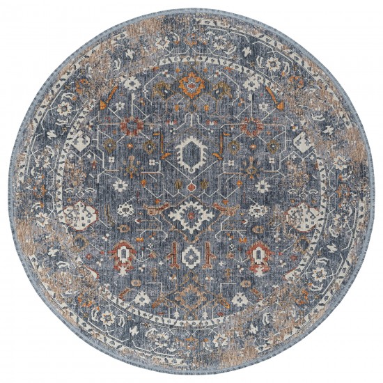 Kaleen Artundra Collection Dark Denim Throw Rug 1'10" x 2'6"