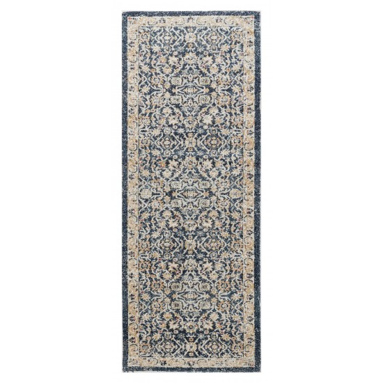 Kaleen Deya Collection Dark Navy Runner 2'7" x 8'1"