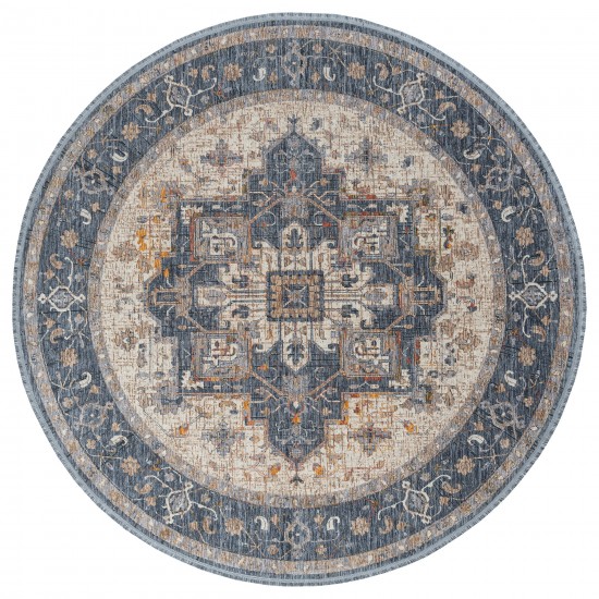 Kaleen Artundra Collection Dark Navy Area Rug 5'3" x 5'3"