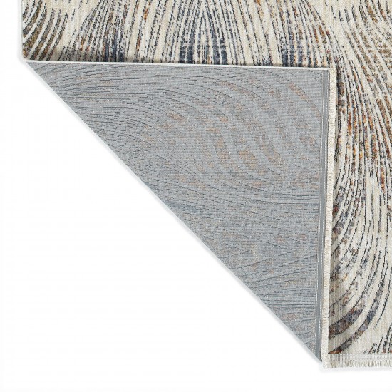 Kaleen Artundra Collection Ivory Denim Area Rug 7'10" x 7'10"