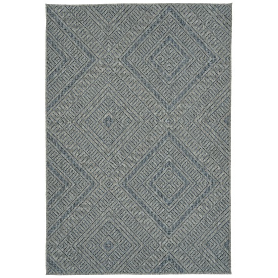 Kaleen Bacalar Collection Blue Sliver Throw Rug 2' x 3'