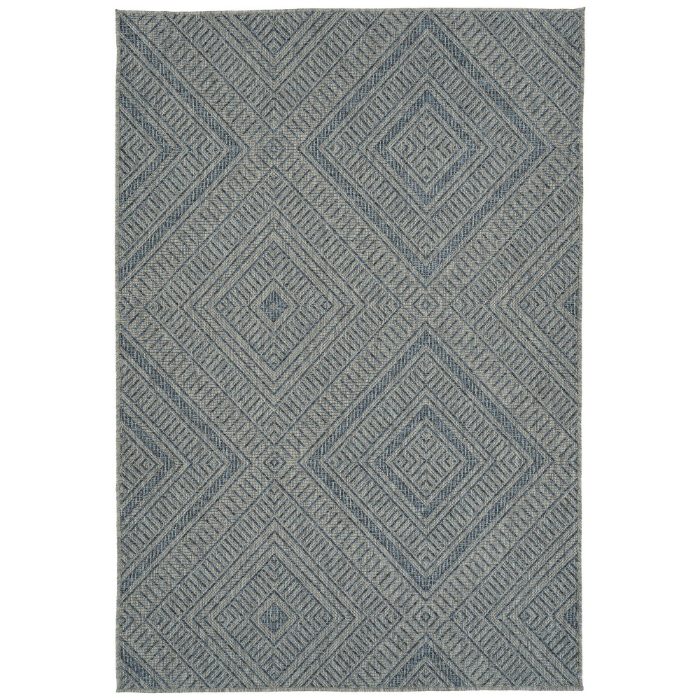 Kaleen Bacalar Collection Blue Sliver Throw Rug 2' x 3'