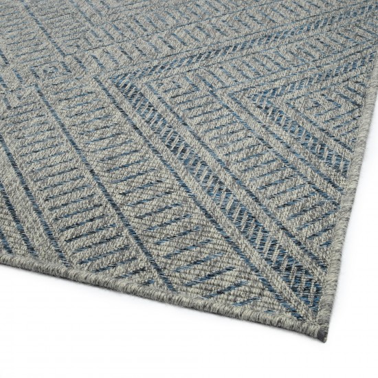 Kaleen Bacalar Collection Blue Sliver Throw Rug 2' x 3'