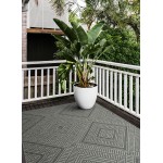 Kaleen Bacalar Collection BAC02-38 Charcoal Area Rug 5'3" x 7'6"
