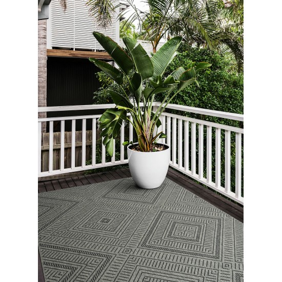 Kaleen Bacalar Collection BAC02-38 Charcoal Area Rug 5'3" x 7'6"