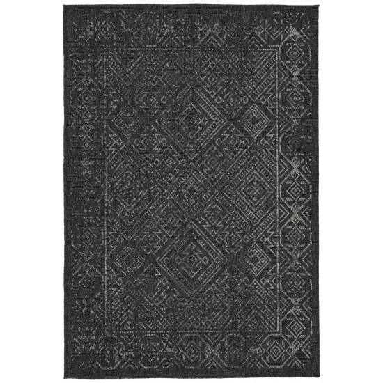 Kaleen Bacalar Collection Dark Charcoal Throw Rug 2' x 3'