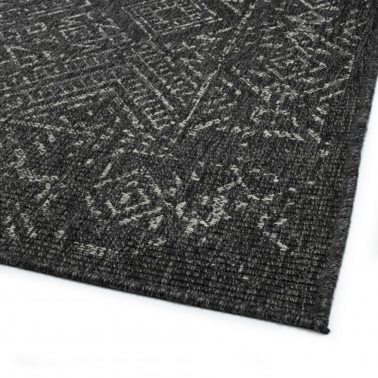 Kaleen Bacalar Collection Dark Charcoal Throw Rug 2' x 3'