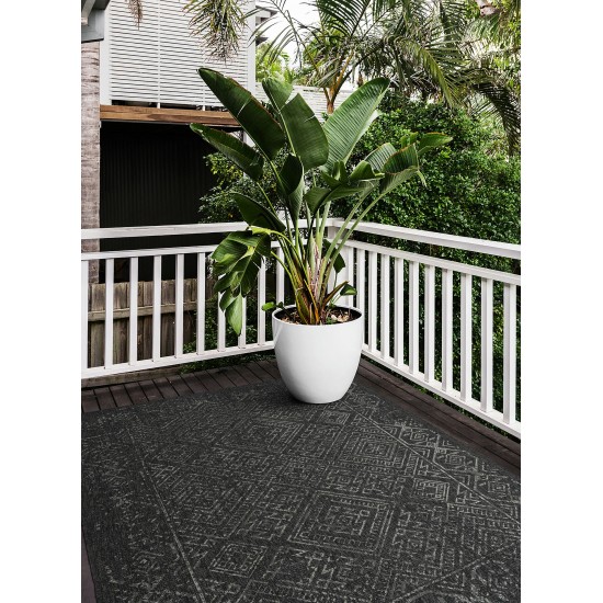 Kaleen Bacalar Collection Dark Charcoal Runner 2' x 6'