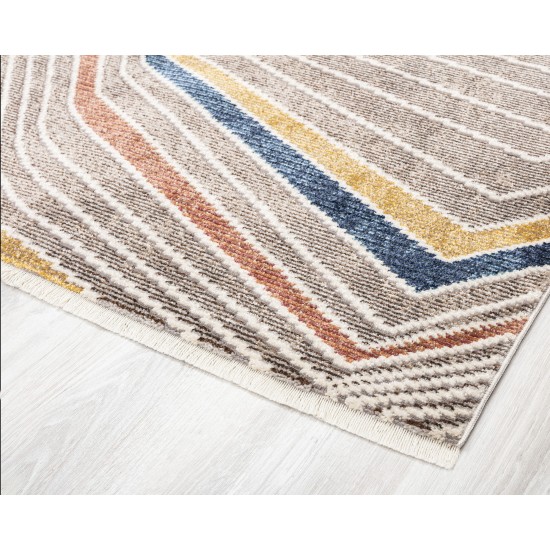 Kaleen Eddison Collection Multi Brown Area Rug 3'11" x 5'3"