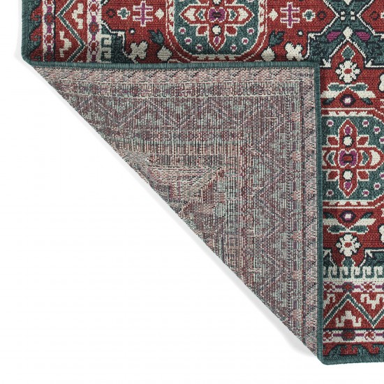 Kaleen Bitki Collection Red Teal Throw Rug 1'11" x 3'7"