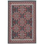 Kaleen Bitki Collection Red Teal Area Rug 5'3" x 5'3"