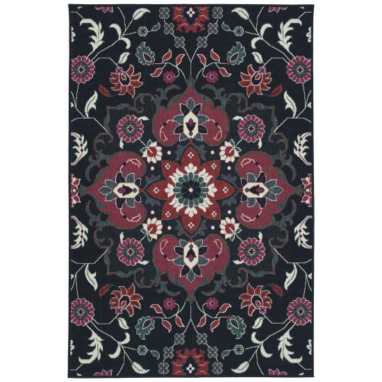 Kaleen Bitki Collection Navy Pink Throw Rug 1'11" x 3'7"