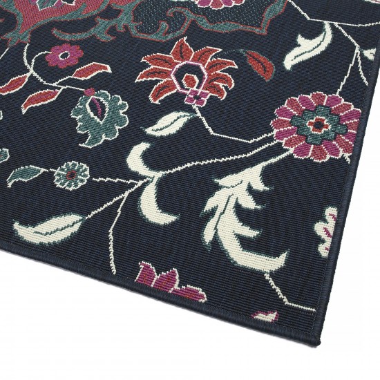 Kaleen Bitki Collection Navy Pink Throw Rug 1'11" x 3'7"