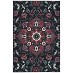 Kaleen Bitki Collection Navy Pink Runner 2'2" x 7'10"