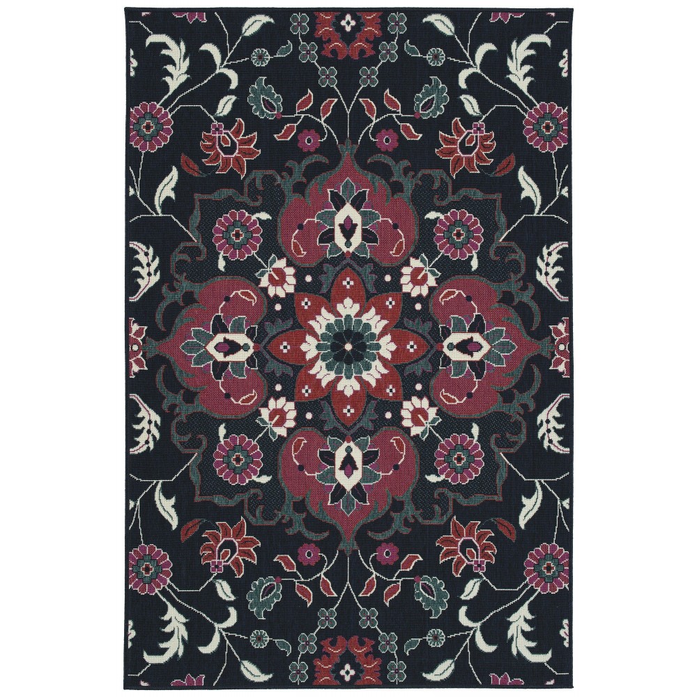 Kaleen Bitki Collection Navy Pink Runner 2'2" x 7'10"