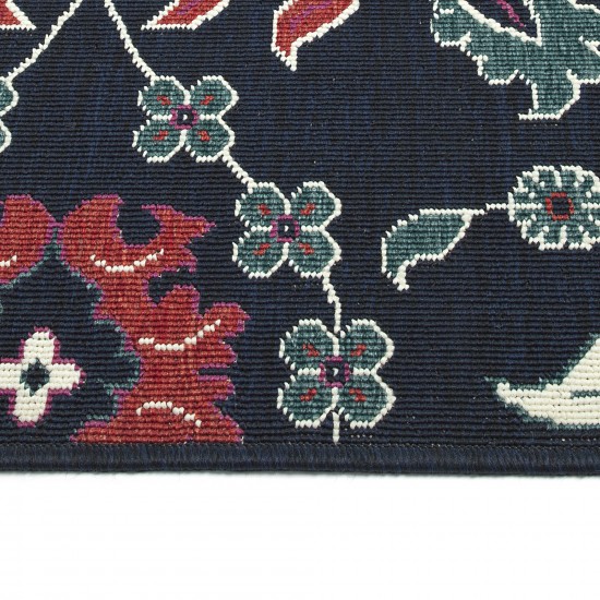 Kaleen Bitki Collection Navy Pink Runner 2'2" x 7'10"