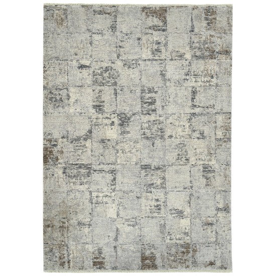 Kaleen Eddison Collection Silver Ivory Throw Rug 2' x 2'7"