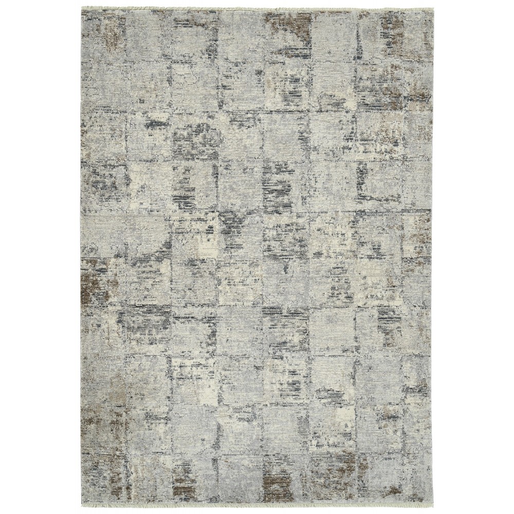 Kaleen Eddison Collection Silver Ivory Area Rug 3'11" x 5'3"