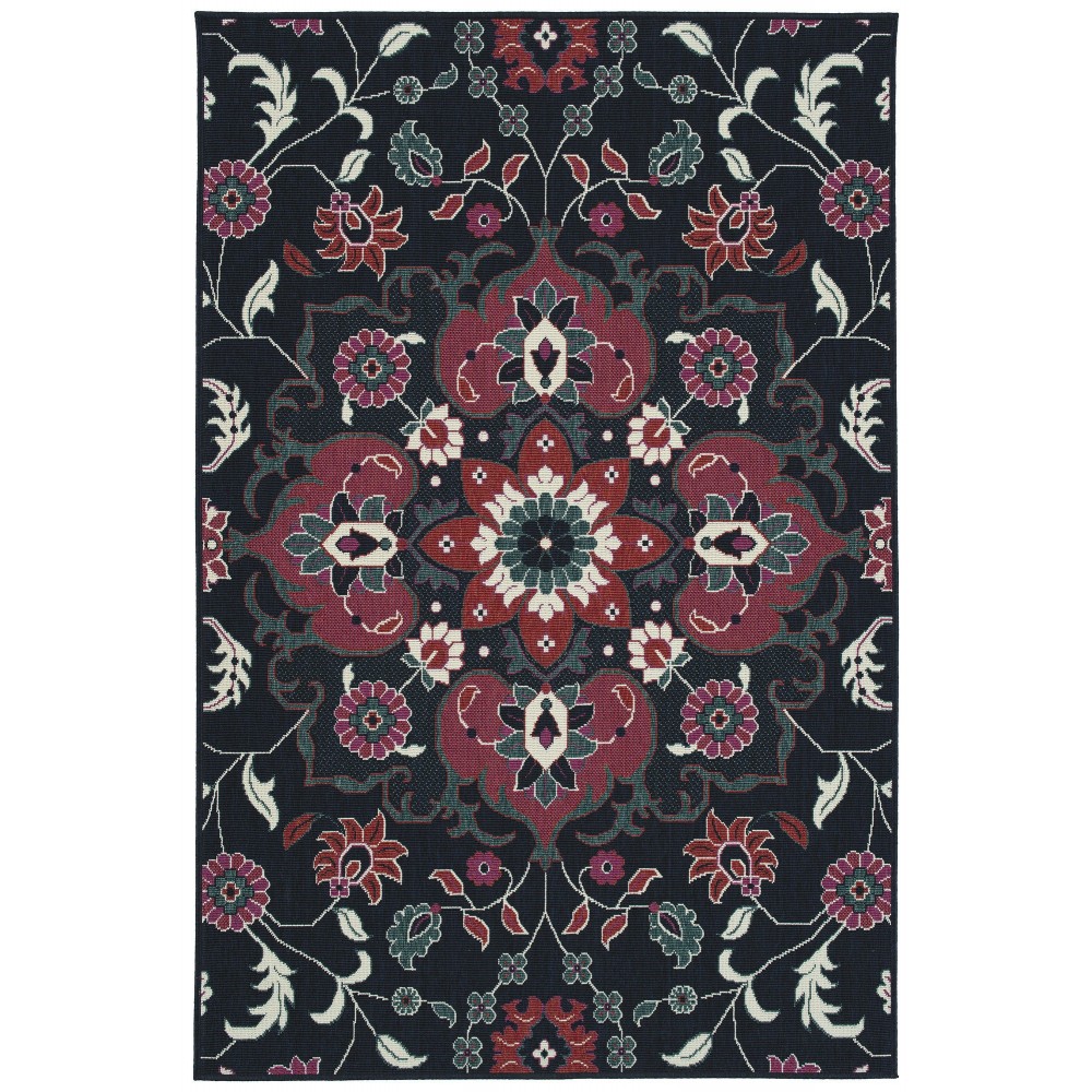 Kaleen Bitki Collection Navy Pink Area Rug 5'3" x 7'6" Kaleen Bitki Collection Navy Pink Area Rug 5'3" x 7'6"