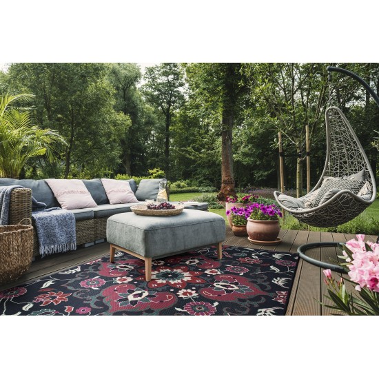 Kaleen Bitki Collection Navy Pink Area Rug 5'3" x 7'6"
