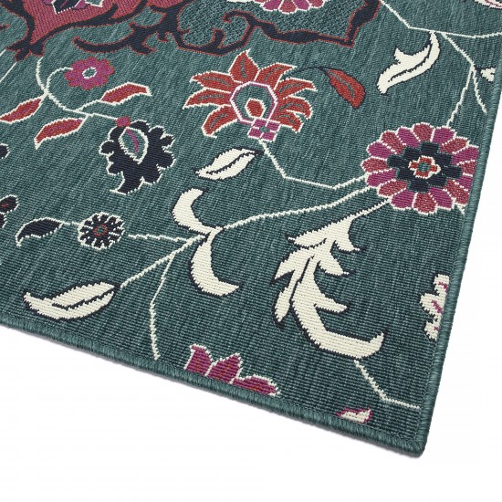 Kaleen Bitki Collection Dark Teal Throw Rug 1'11" x 3'7"