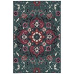 Kaleen Bitki Collection Dark Teal Runner 2'2" x 7'10"