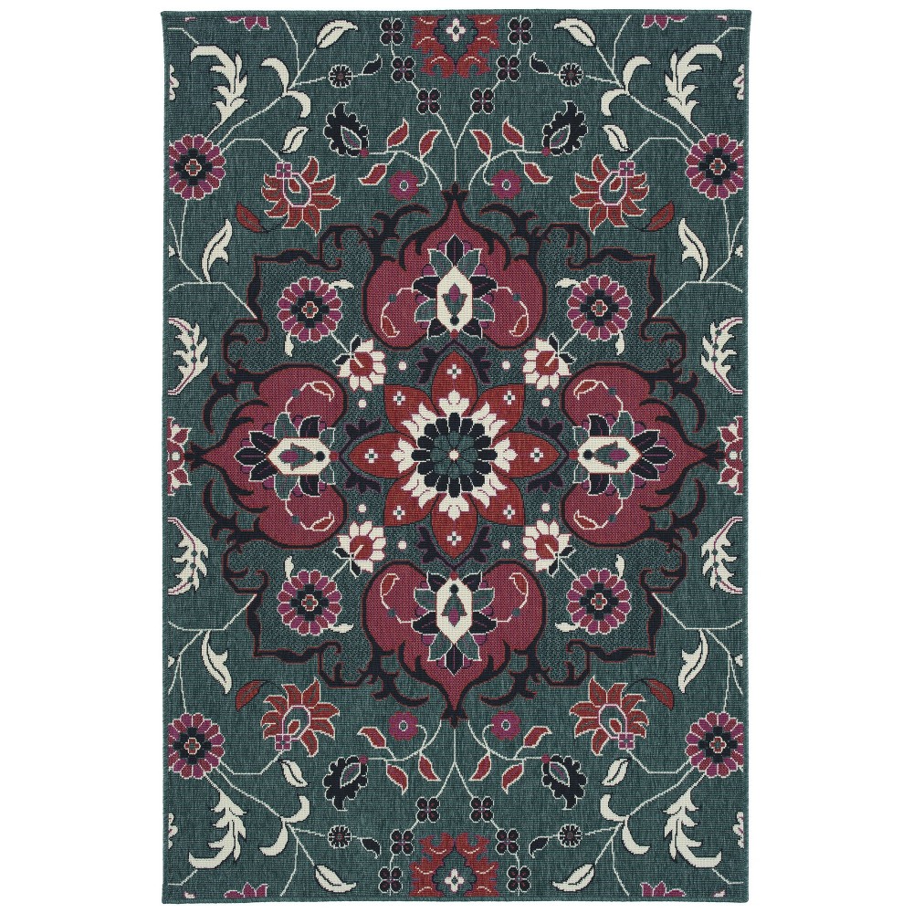 Kaleen Bitki Collection Dark Teal Runner 2'2" x 7'10" Kaleen Bitki Collection Dark Teal Runner 2'2" x 7'10"