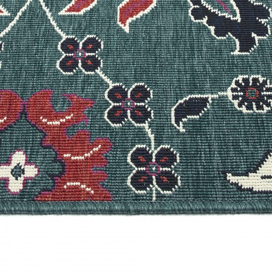 Kaleen Bitki Collection Dark Teal Runner 2'2" x 7'10"
