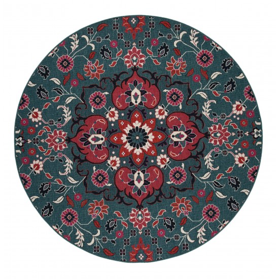 Kaleen Bitki Collection Dark Teal Runner 2'2" x 7'10"