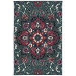 Kaleen Bitki Collection Dark Teal Area Rug 5'3" x 5'3"