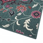 Kaleen Bitki Collection Dark Teal Area Rug 5'3" x 5'3"