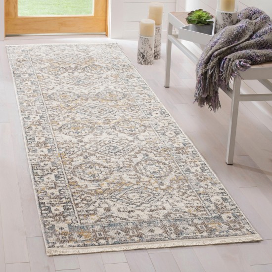 Kaleen Eddison Collection Ivory Gray Throw Rug 2' x 2'7"